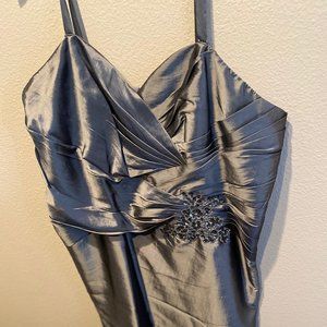 Metallic Silver Mother of Bride Dress